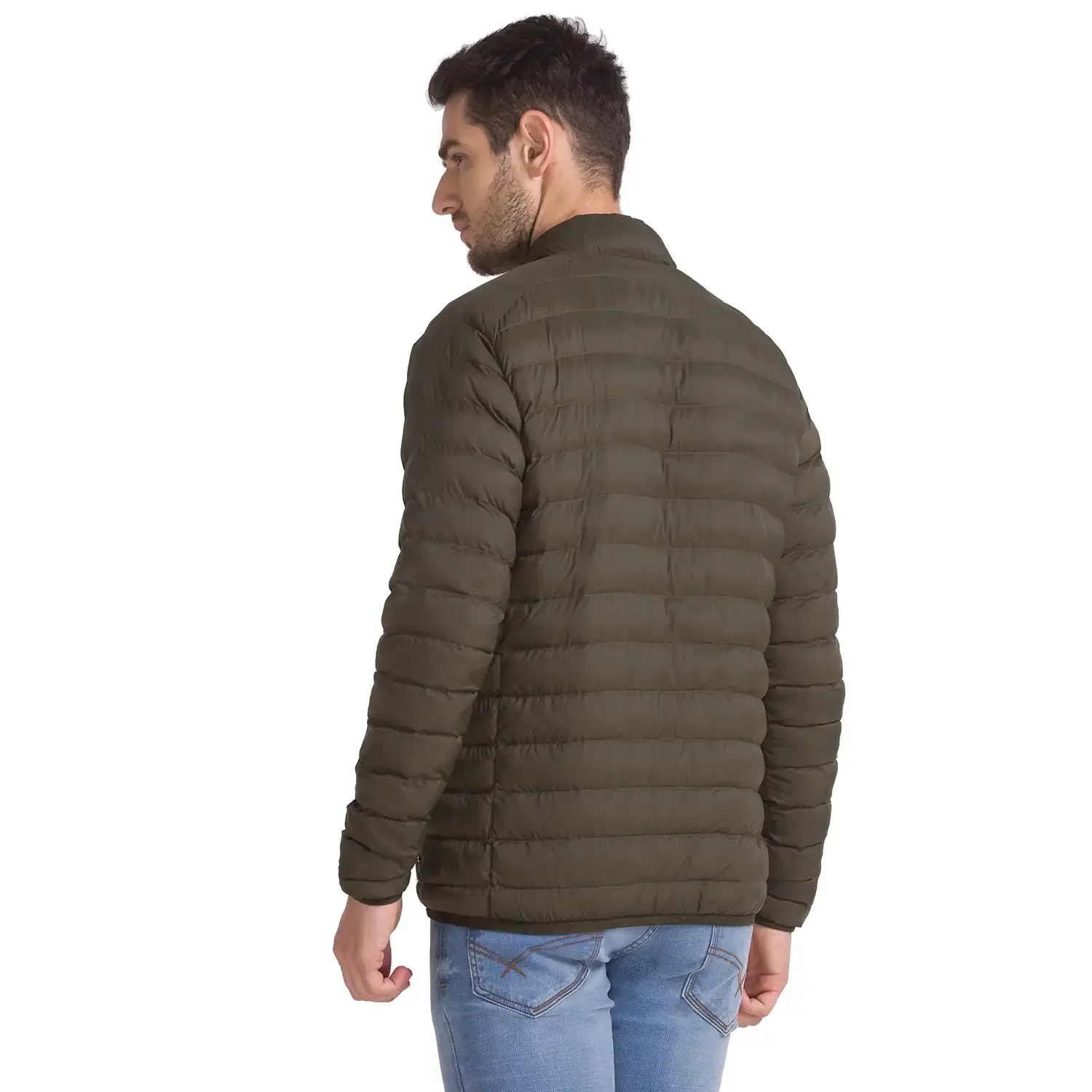 Men Green Solid Polyester Full Sleeve Jackets - Image 4