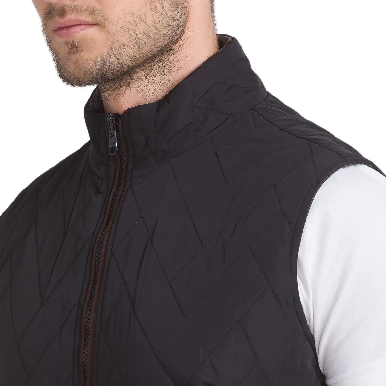 Men Green Solid Polyester Sleeveless Jackets - Image 6