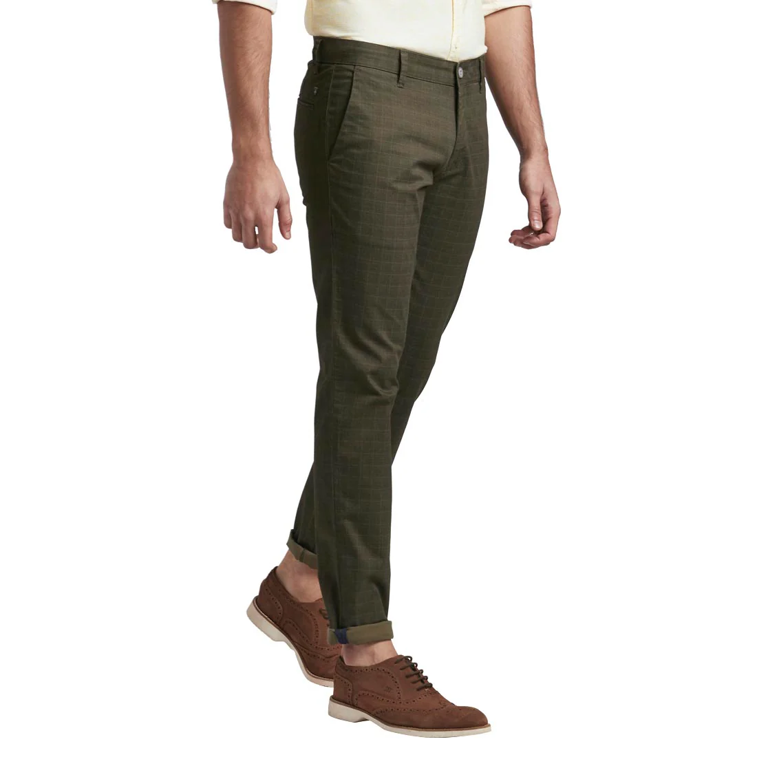 Men Green Super Slim Fit Print Cotton Blend Trouser - Image 2