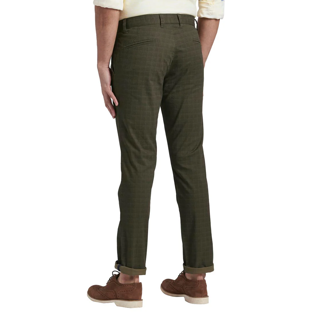 Men Green Super Slim Fit Print Cotton Blend Trouser - Image 4