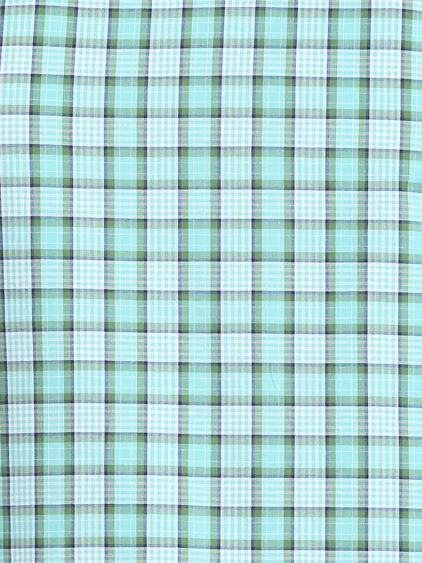 Men Green Tailored Fit Checks Cotton Full Sleeve Shirts - Image 7