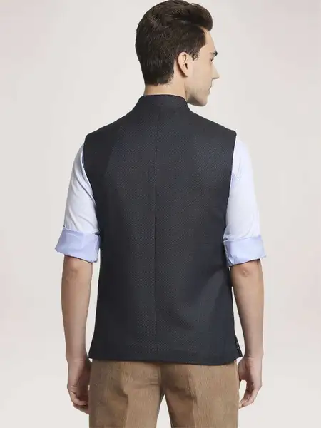 Men Green Tailored Fit Cross Dyed Polyester Blend Jackets - Image 4