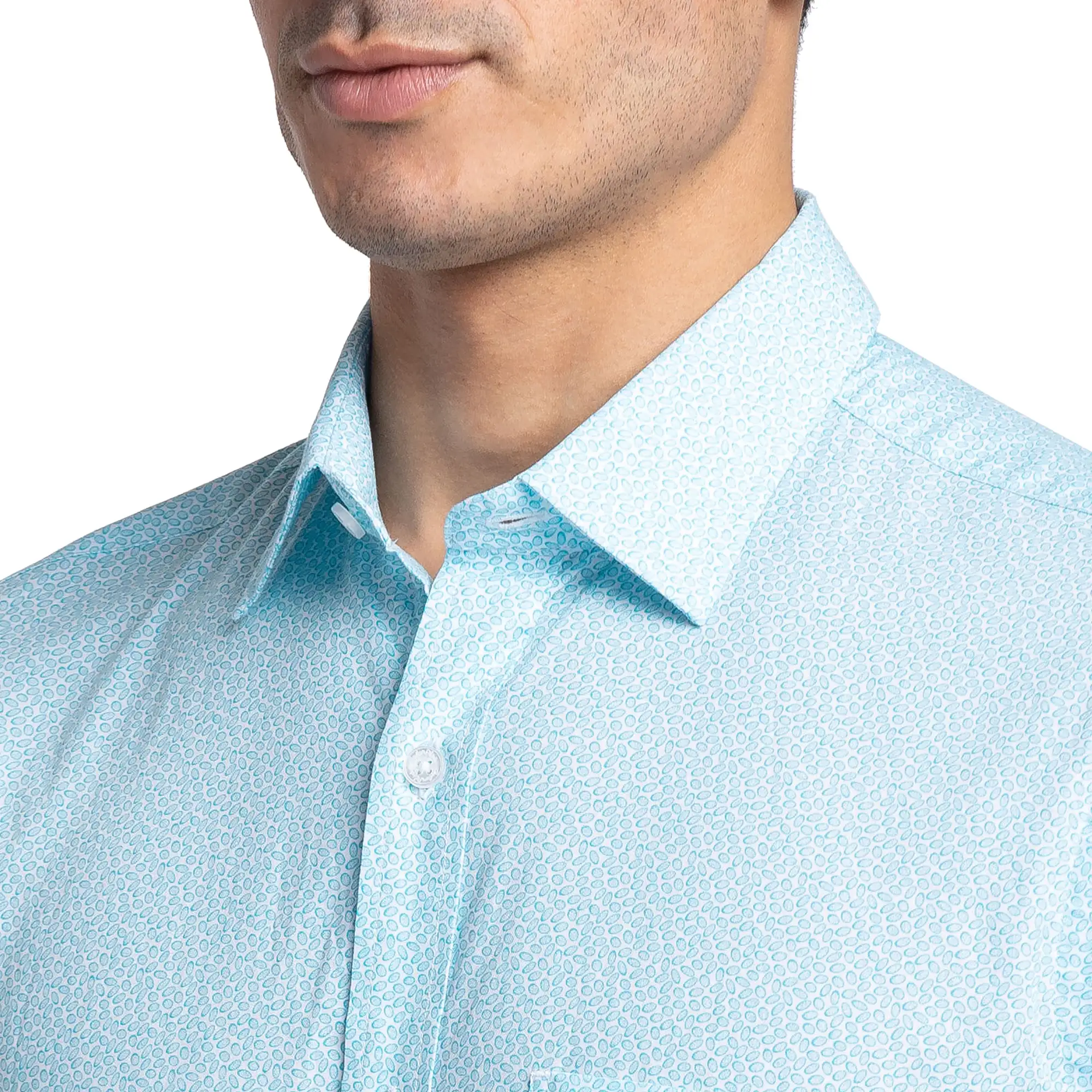 Men Green Tailored Fit Print Cotton Half Sleeve Shirts - Image 6
