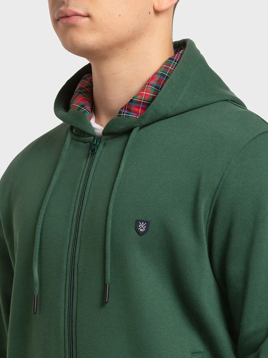 Men Green Tailored Fit Solid Cotton Polyester Blend Full Sleeve Henley Neck Collar Sweatshirts - Image 6