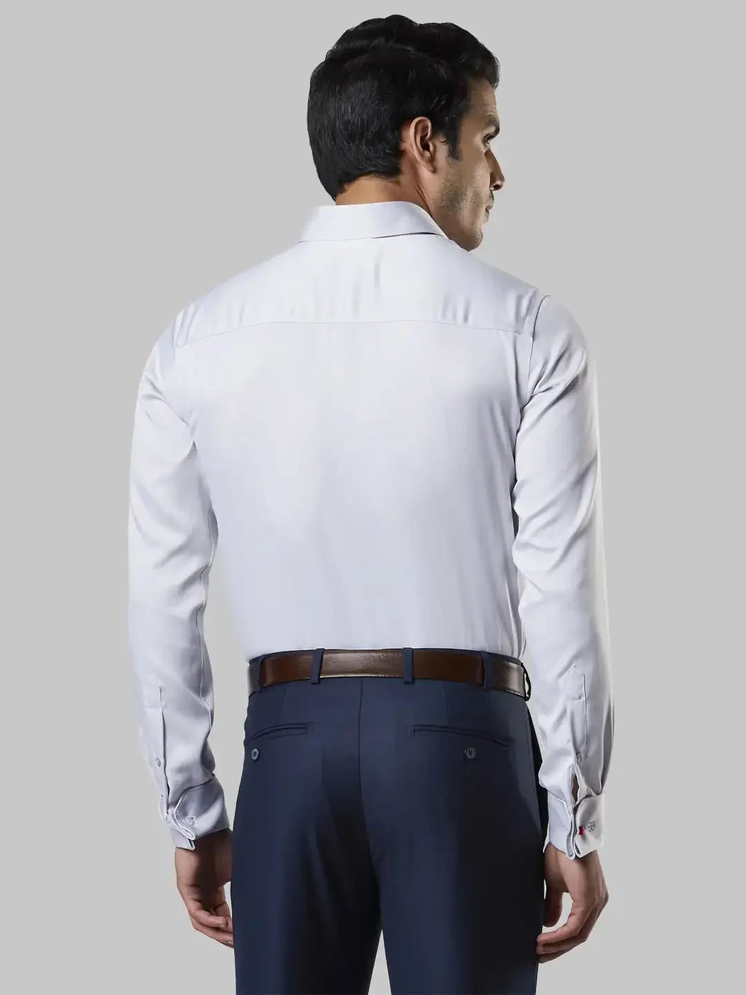 Men Grey Contemporary Fit Cotton Shirts - Image 4