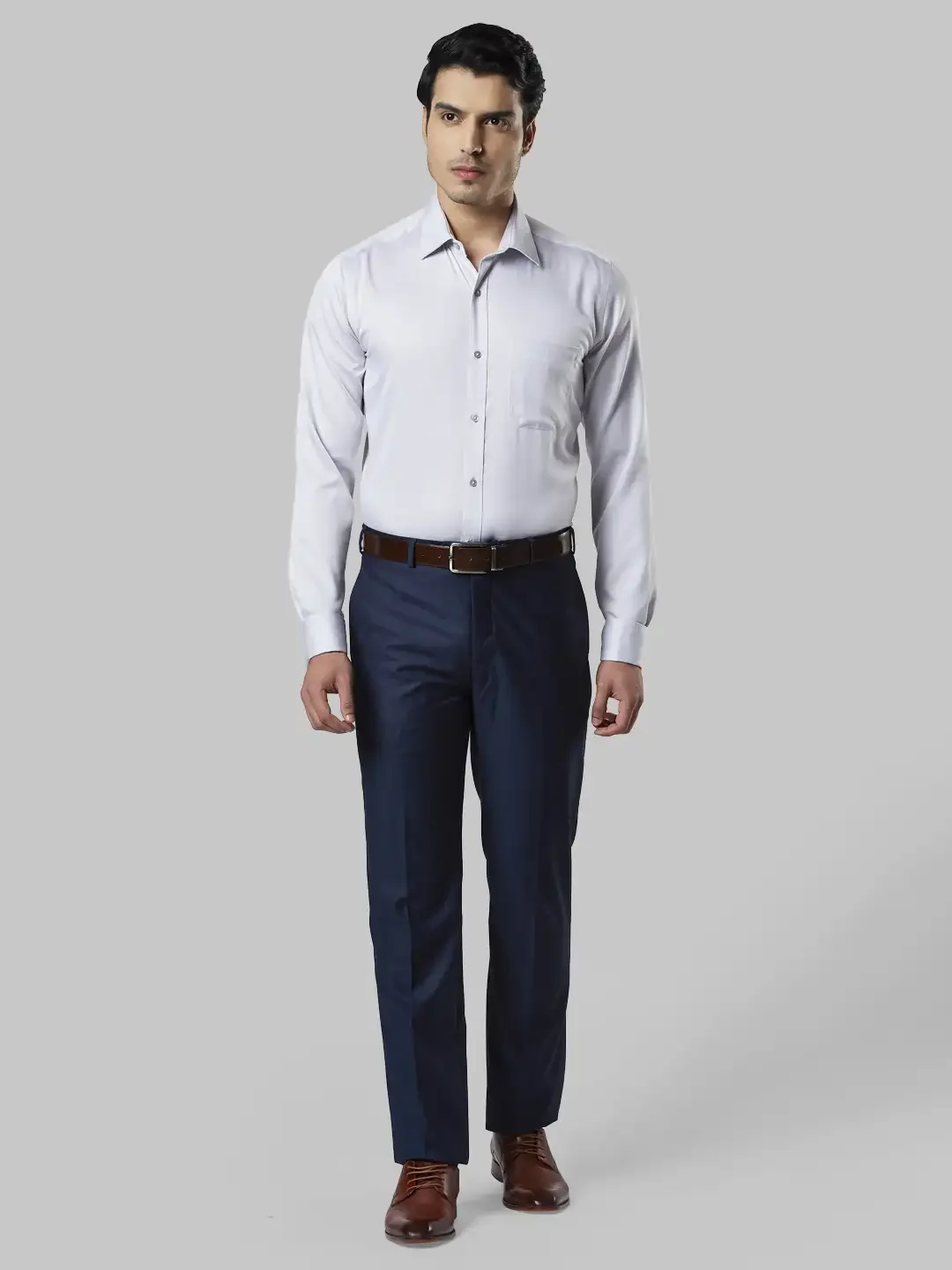 Men Grey Contemporary Fit Cotton Shirts - Image 5