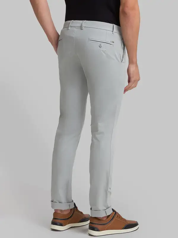 Men Grey Lrt Fit Rfd Cotton Blend Trouser - Image 4