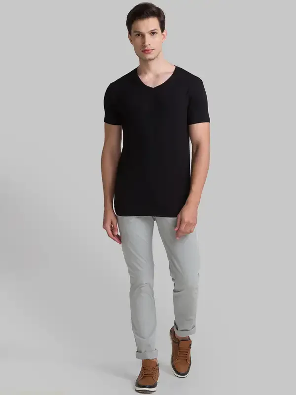 Men Grey Lrt Fit Rfd Cotton Blend Trouser - Image 5
