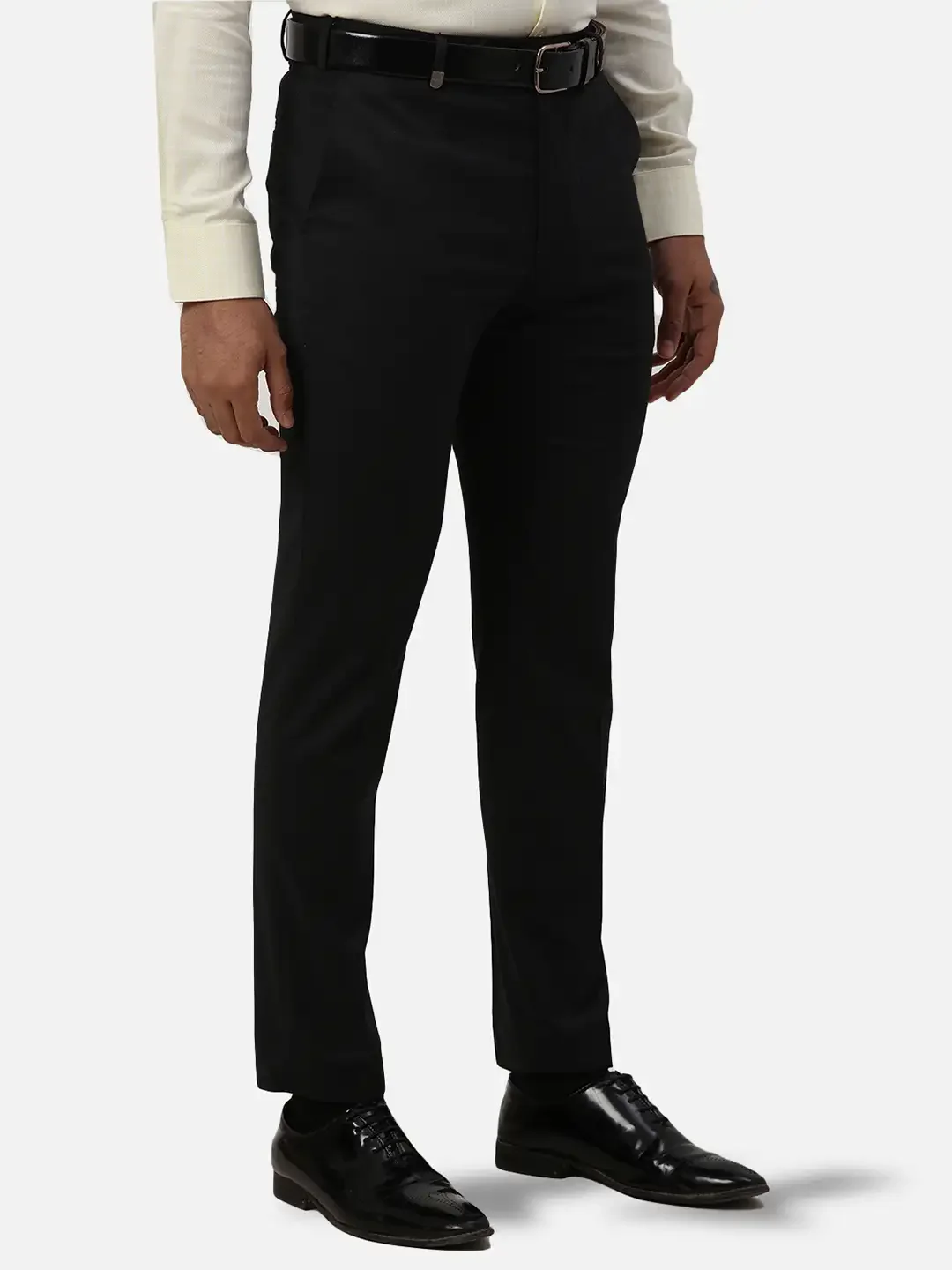 Men Grey Neo Classic Fit Checks Polyester Blend Trouser - Image 2