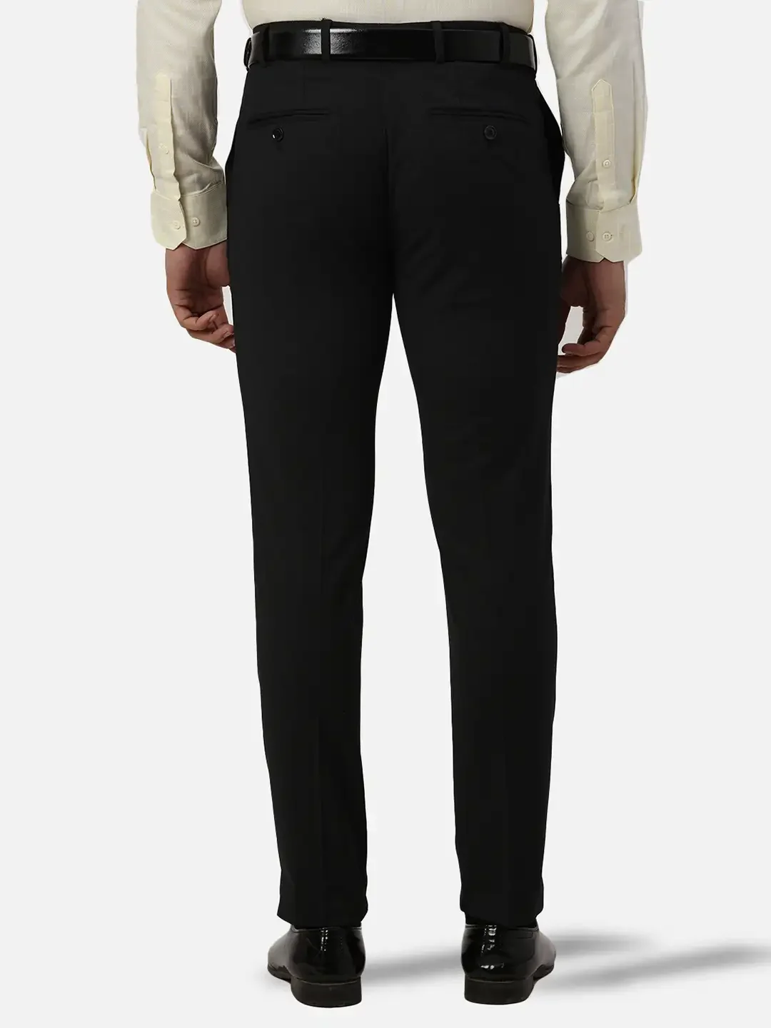 Men Grey Neo Classic Fit Checks Polyester Blend Trouser - Image 4