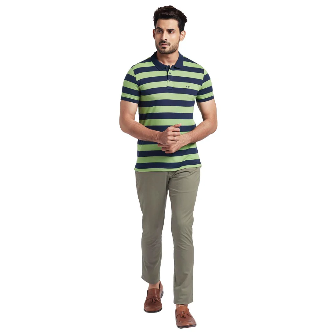 Men Grey Nuvo Fit Solid Cotton Blend Trouser - Image 5