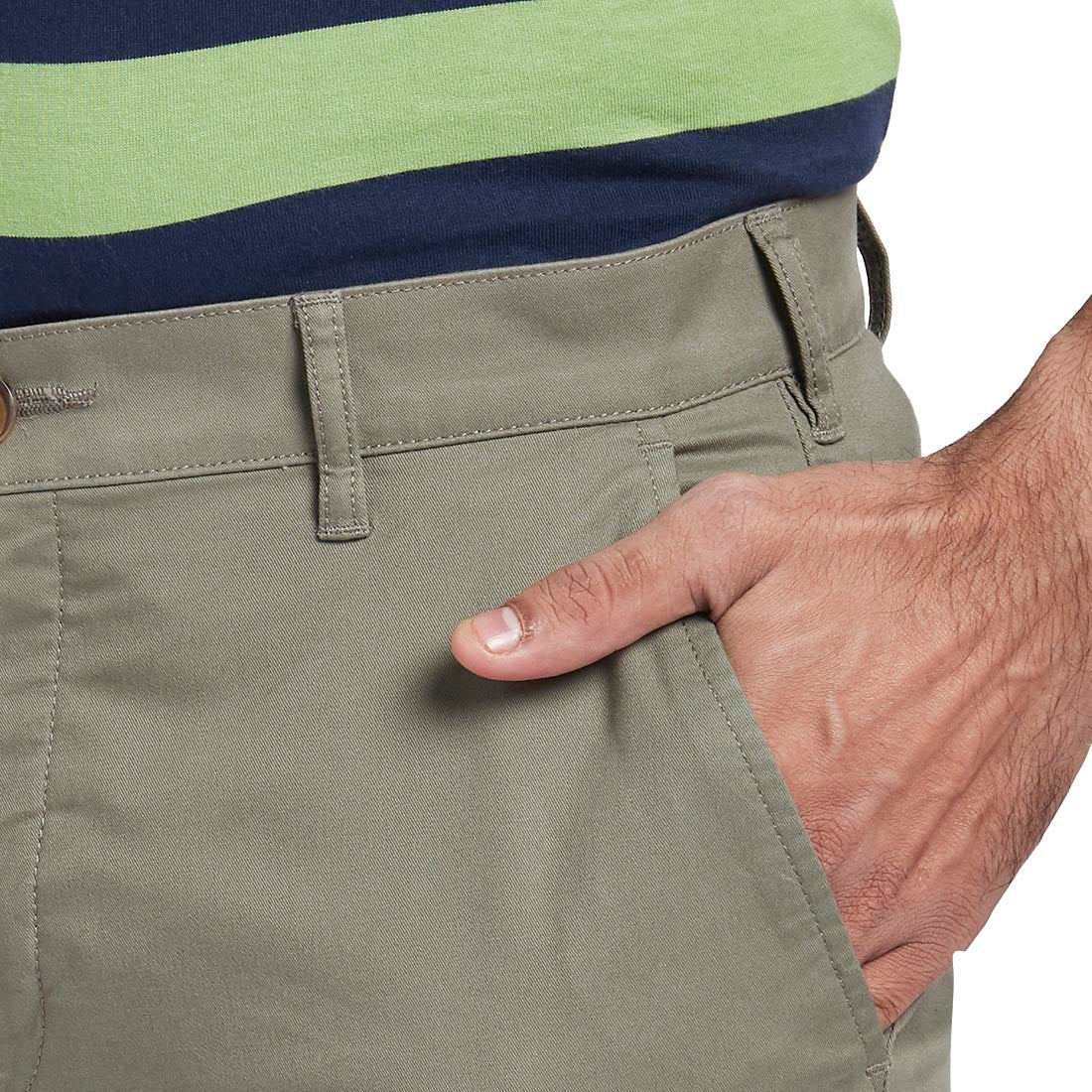 Men Grey Nuvo Fit Solid Cotton Blend Trouser - Image 6