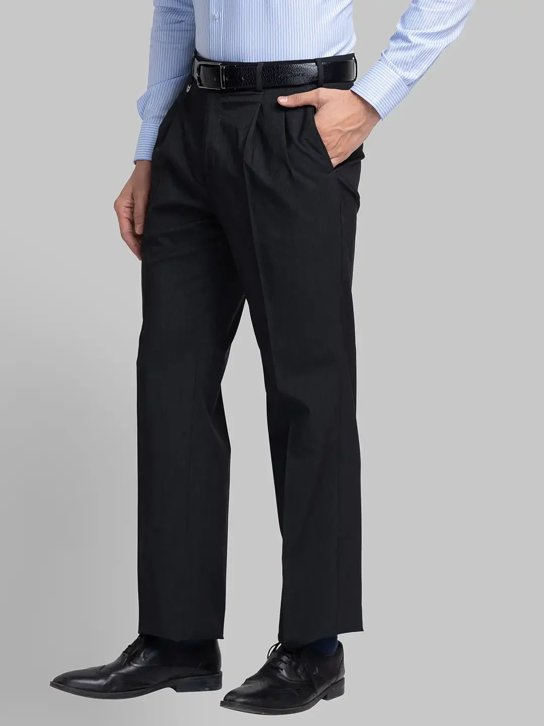 Men Grey Pick-A-Pick Polyester Blend Trouser - Image 3