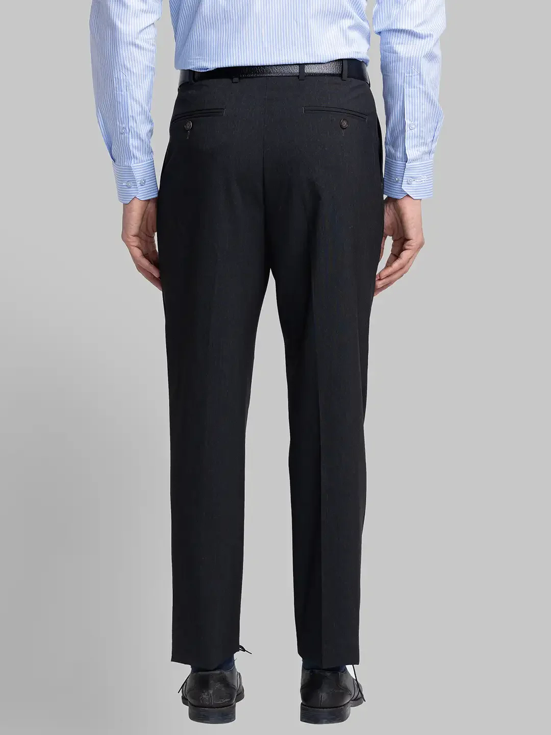 Men Grey Pick-A-Pick Polyester Blend Trouser - Image 4