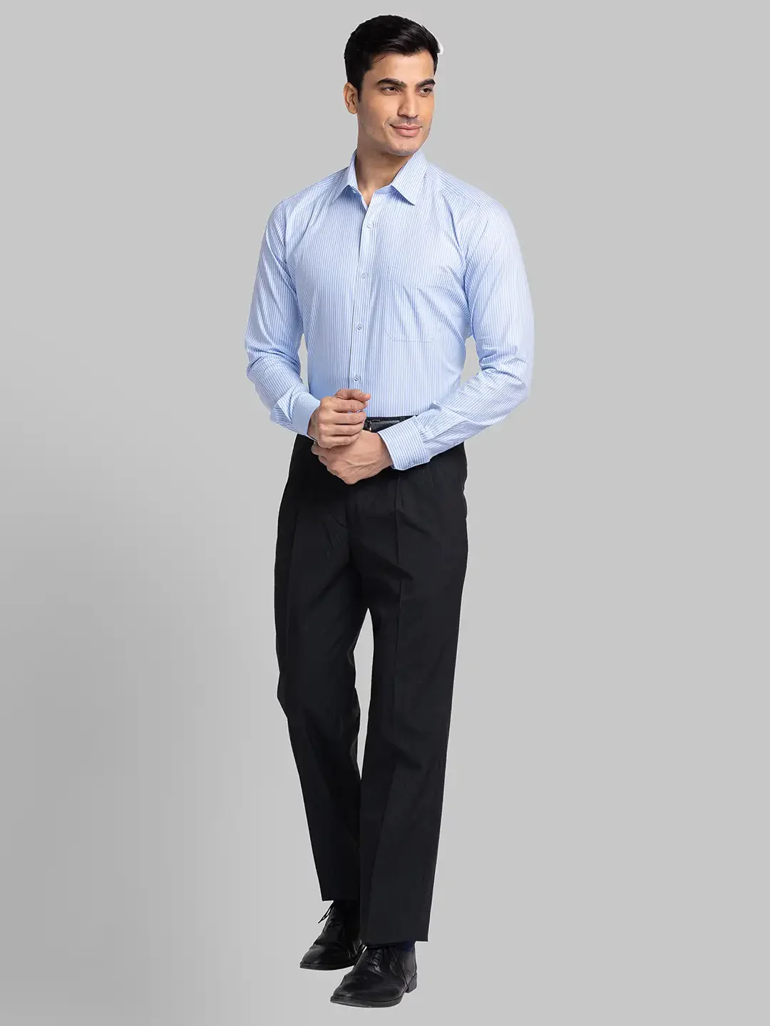 Men Grey Pick-A-Pick Polyester Blend Trouser - Image 5