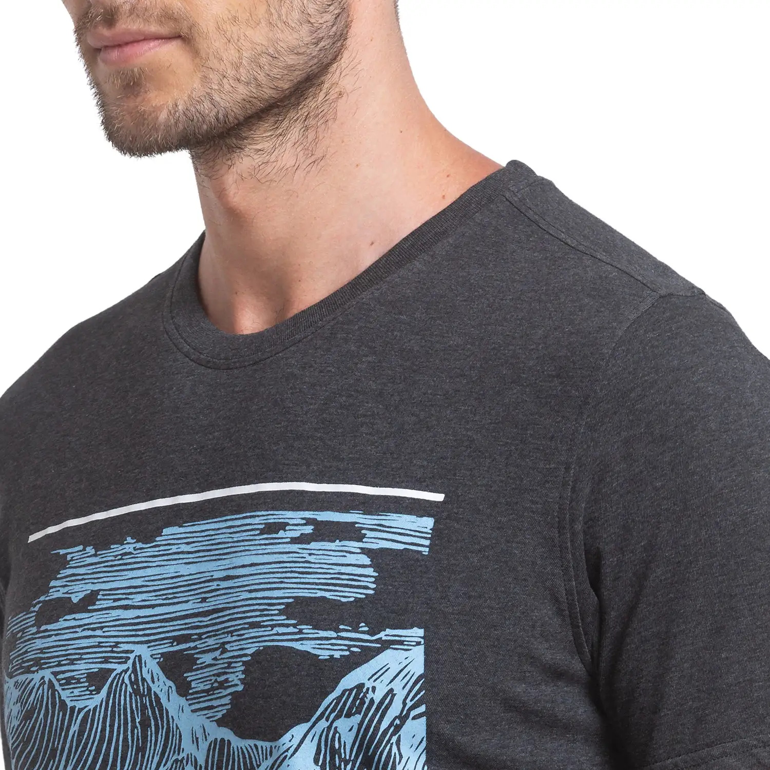 Men Grey Regular Fit Graphic Cotton T-Shirt - Image 6
