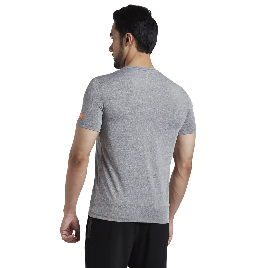 Men Grey Regular Fit Printed Graphic Polyester T-Shirt - Image 4