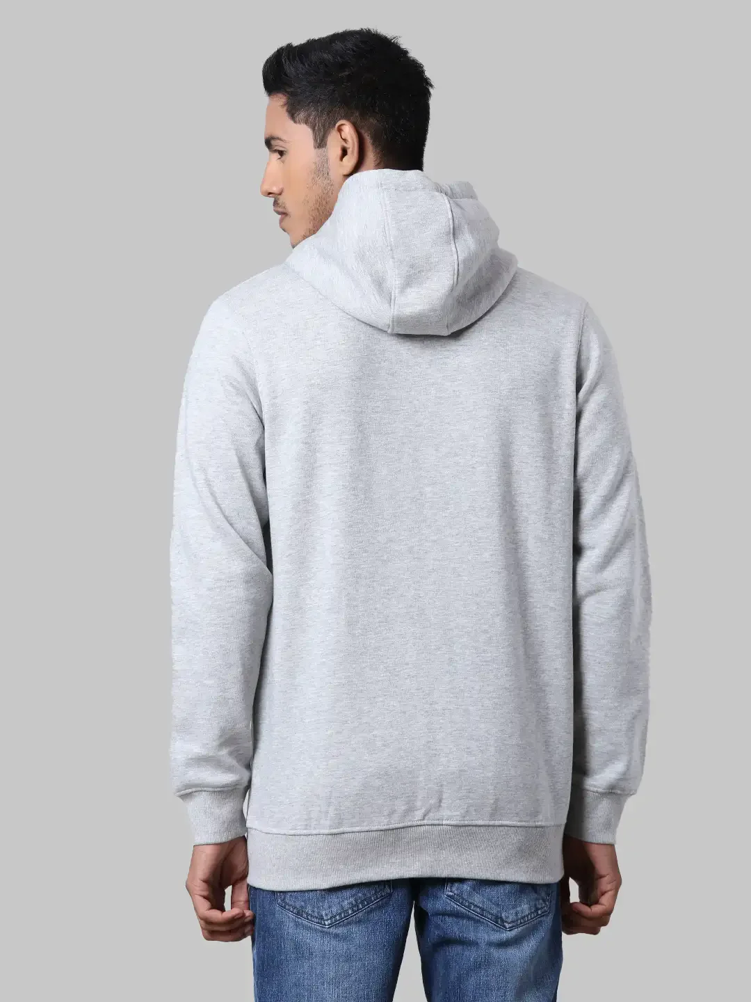 Men Grey Regular Fit Solid Cotton Polyester Blend Sweatshirts - Image 4