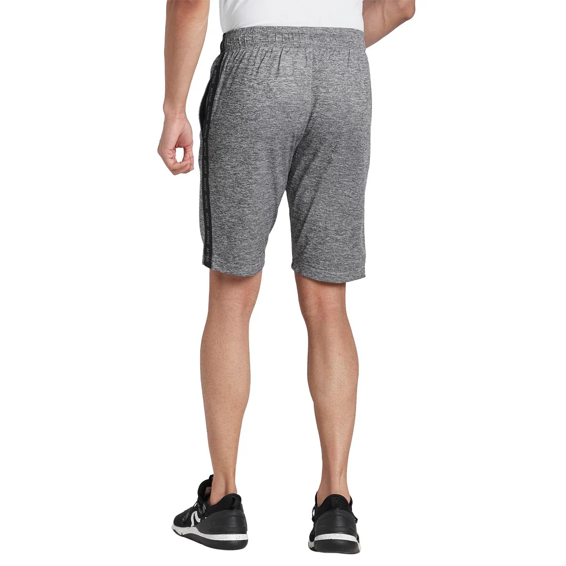 Men Grey Regular Fit Solid Polyester Shorts - Image 4