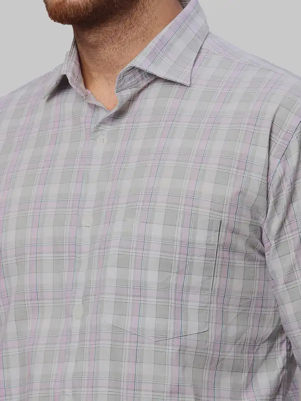 Park Avenue Men Grey Slim Fit Checks Casual Shirt - Image 6