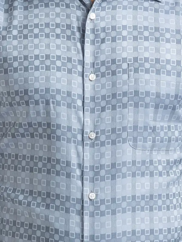 Men Grey Slim Fit Checks Cotton Shirts - Image 7