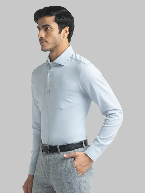 Men Grey Slim Fit Cotton Shirts - Image 3