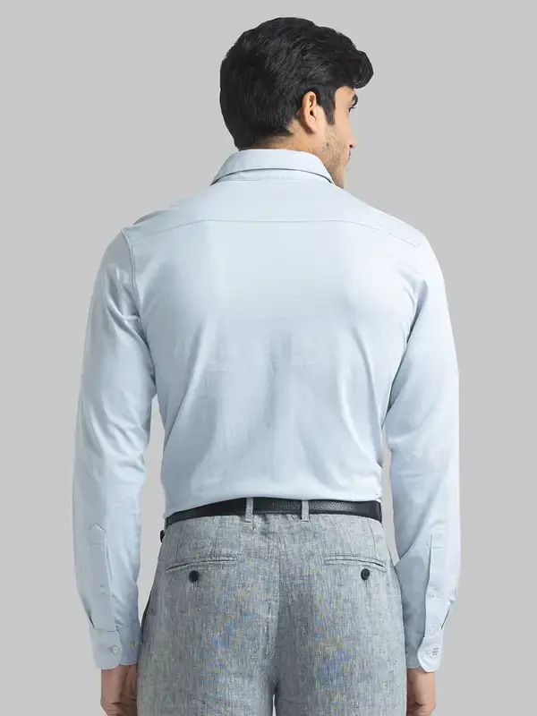 Men Grey Slim Fit Cotton Shirts - Image 4