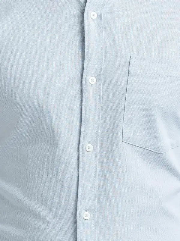 Men Grey Slim Fit Cotton Shirts - Image 7