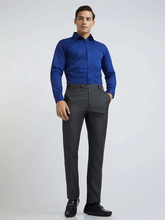Men Grey Slim Fit Polyester Blend Trouser - Image 5
