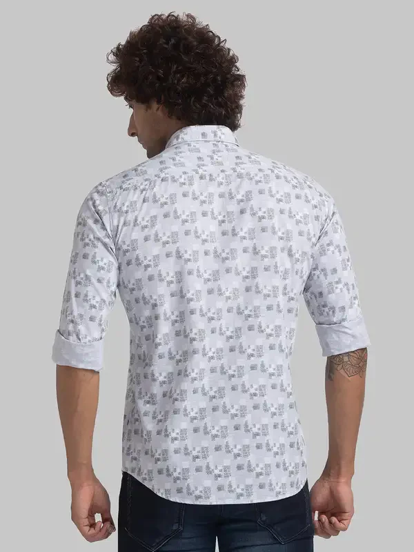 Parx Men Green Printed Slim Fit Cotton Casual Shirt - Image 4