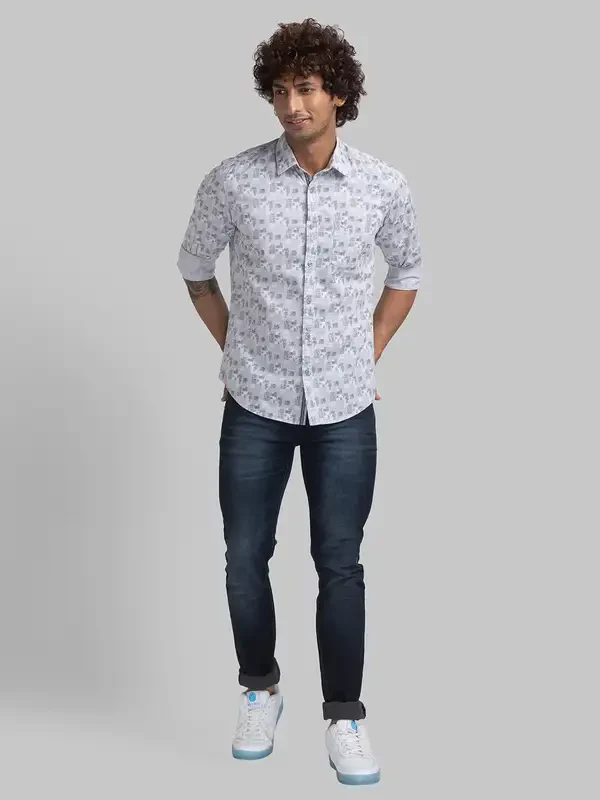 Parx Men Green Printed Slim Fit Cotton Casual Shirt - Image 5