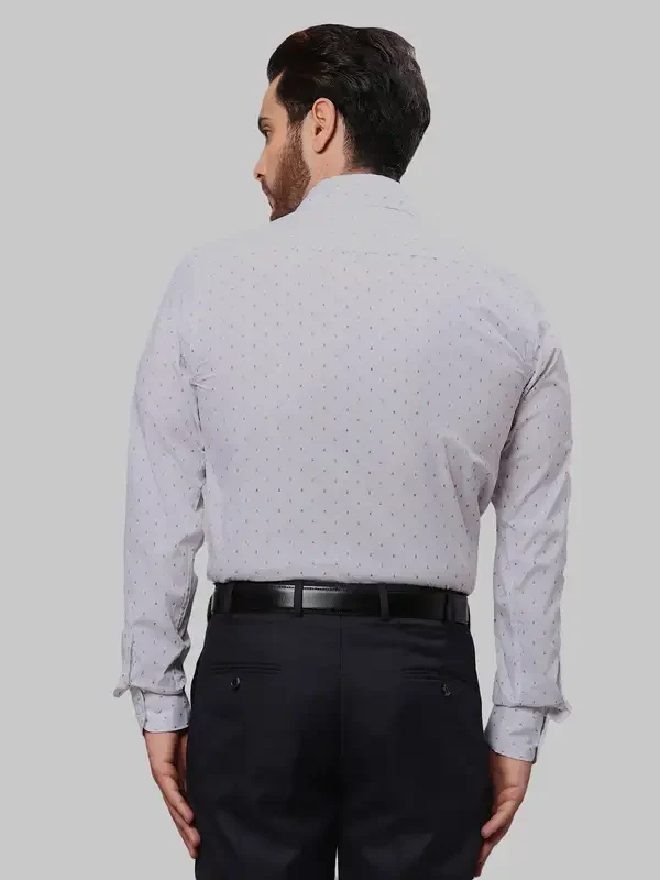 Men Grey Slim Fit Print Cotton Shirts - Image 4