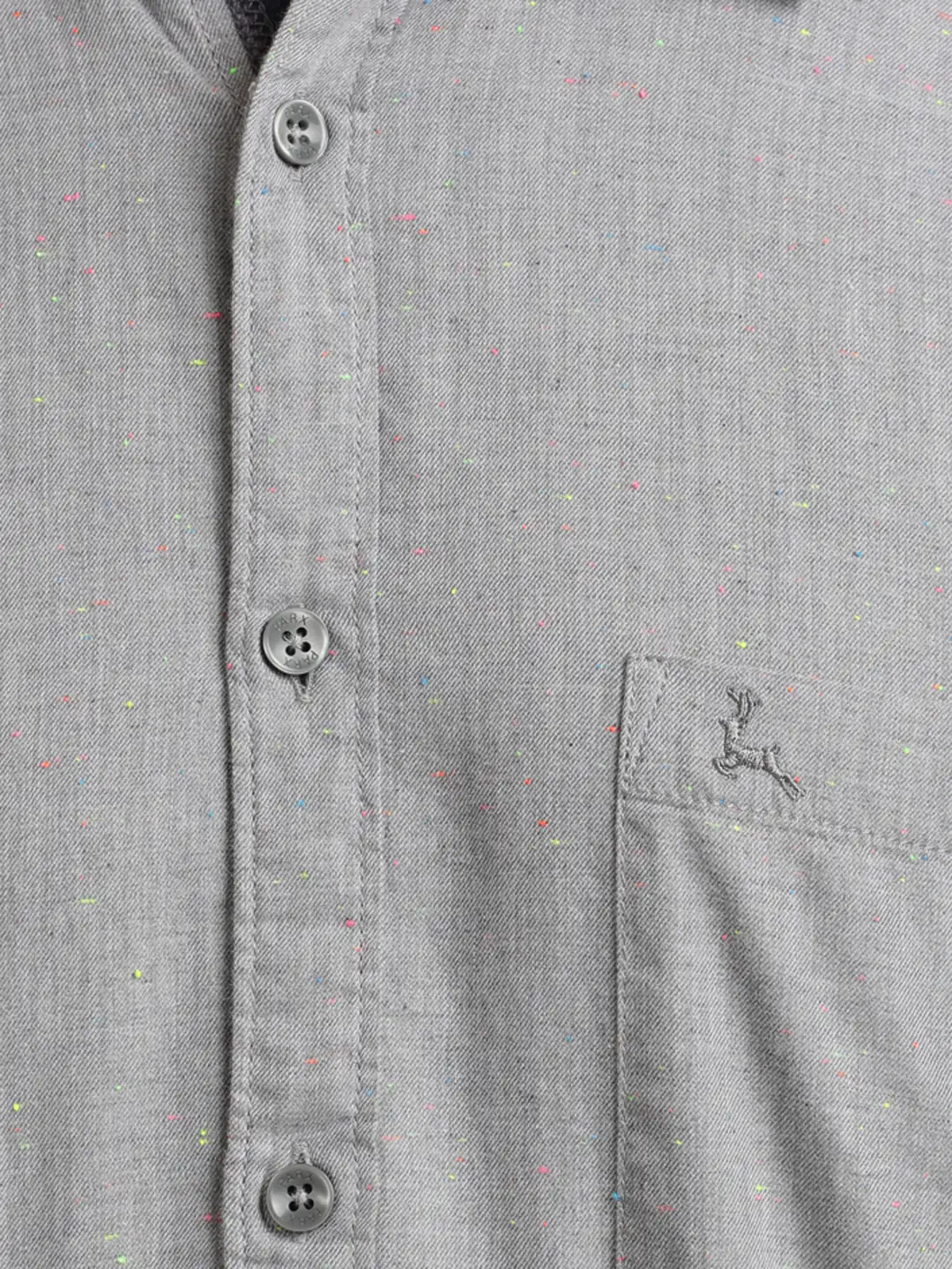 Men Grey Slim Fit Solid Cotton Full Sleeve Shirts - Image 7
