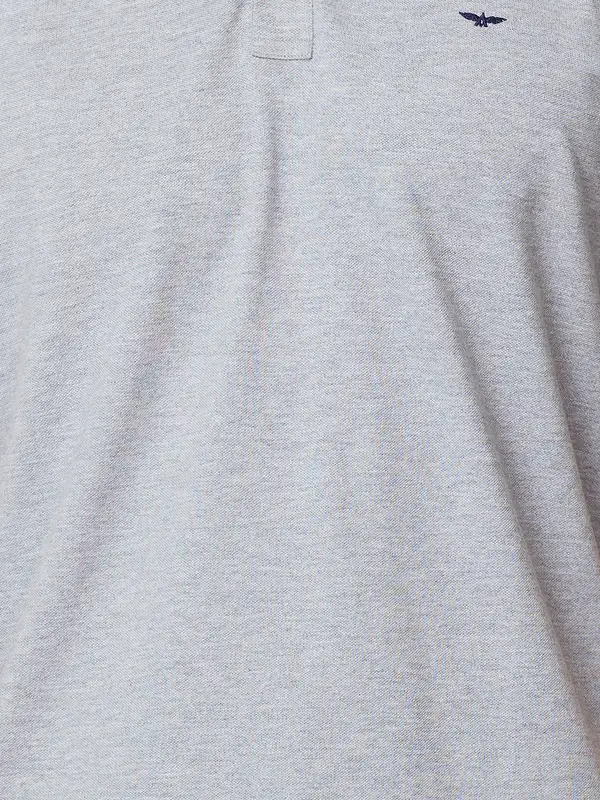 Men Grey Slim Fit Solid Polyester Blend Round Neck Collar Polo T-Shirt - Image 7