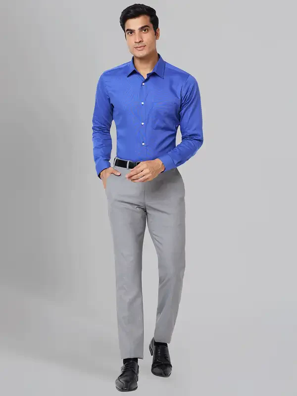 Raymond Men Grey Slim Fit Solid Polyester Blend Trouser - Image 5