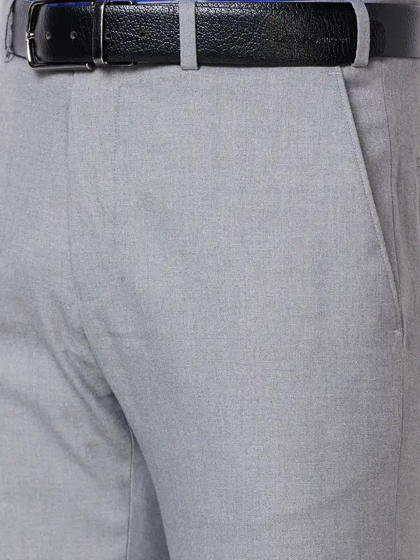 Raymond Men Grey Slim Fit Solid Polyester Blend Trouser - Image 6