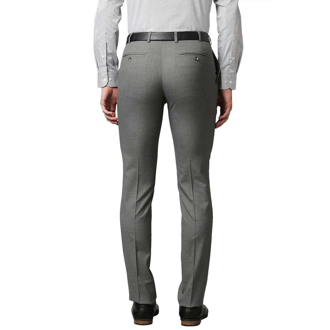 Raymond Men Grey Slim Fit Solid Trouser - Image 5