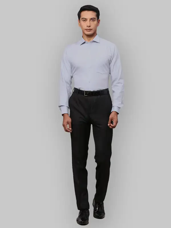 Men Grey Slim Fit Structure Cotton Shirts - Image 5