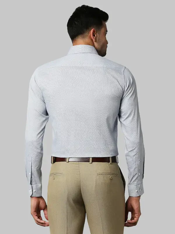 Men Grey Slim Fit Structure Cotton Shirts - Image 4