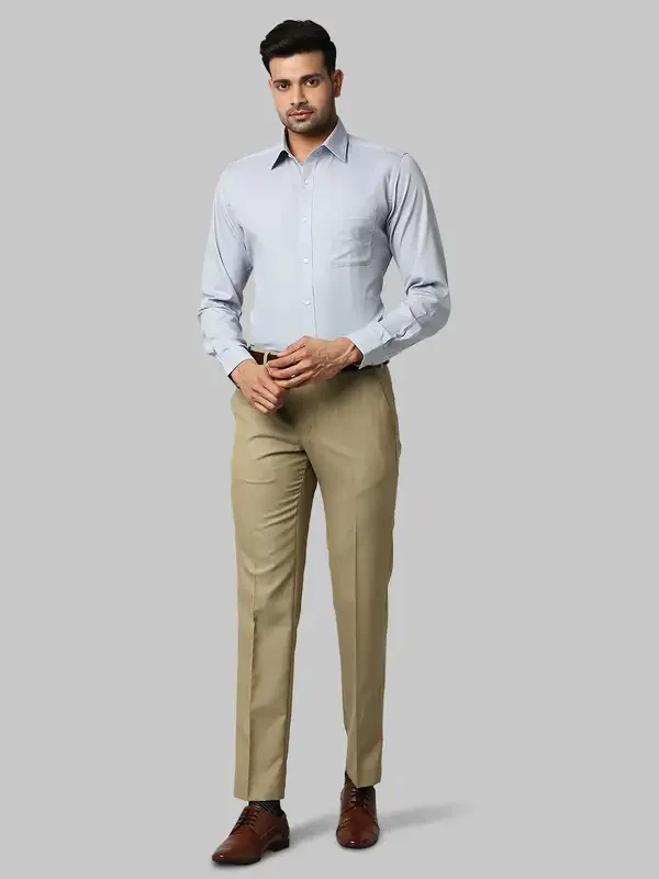 Men Grey Slim Fit Structure Cotton Shirts - Image 5