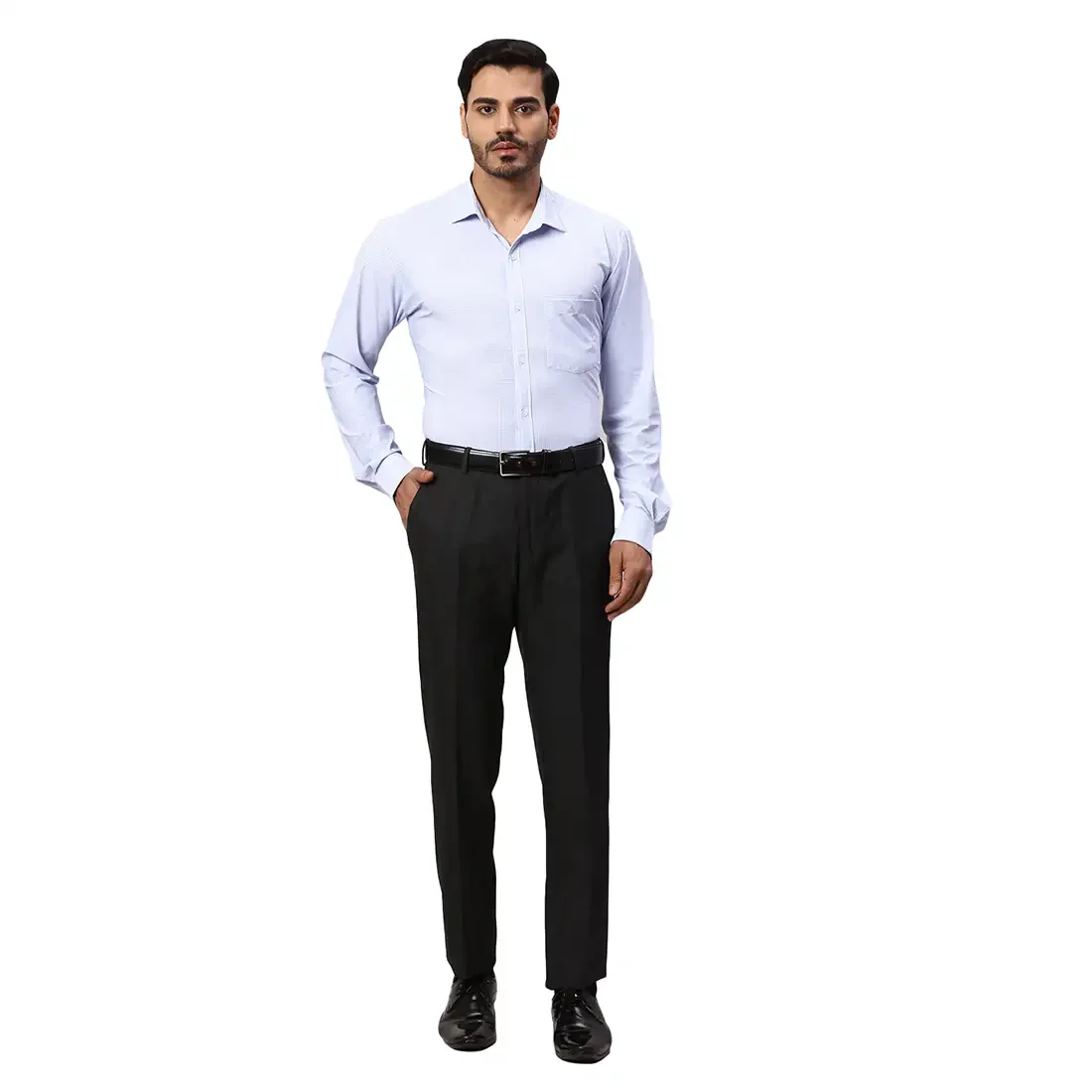 Park Avenue Men Grey Slim Fit Structured Polyester Blend Trouser - Image 6