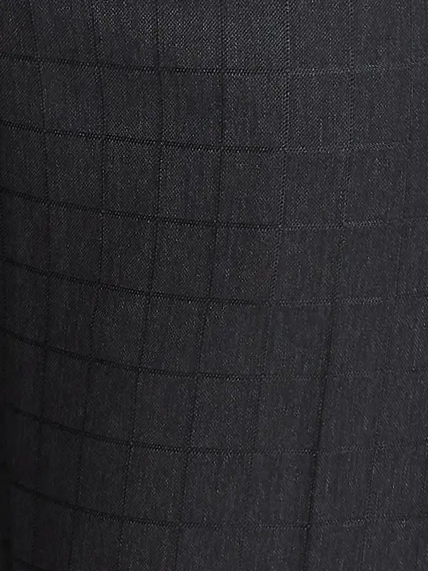 Men Grey Smart Fit Checks Polyester Blend Trouser - Image 7