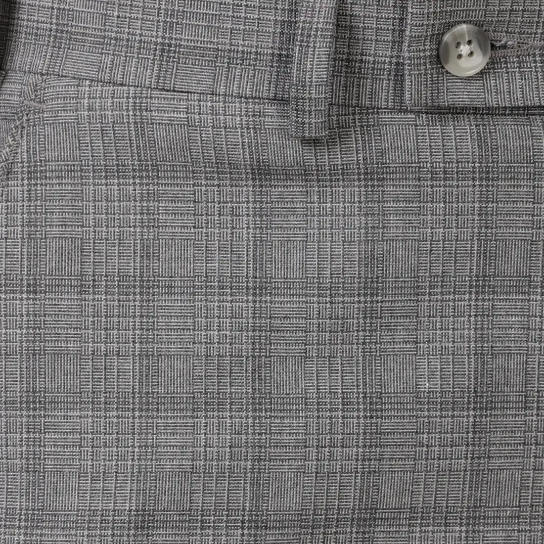 Men Grey Smart Fit Checks Polyester Blend Trouser - Image 7