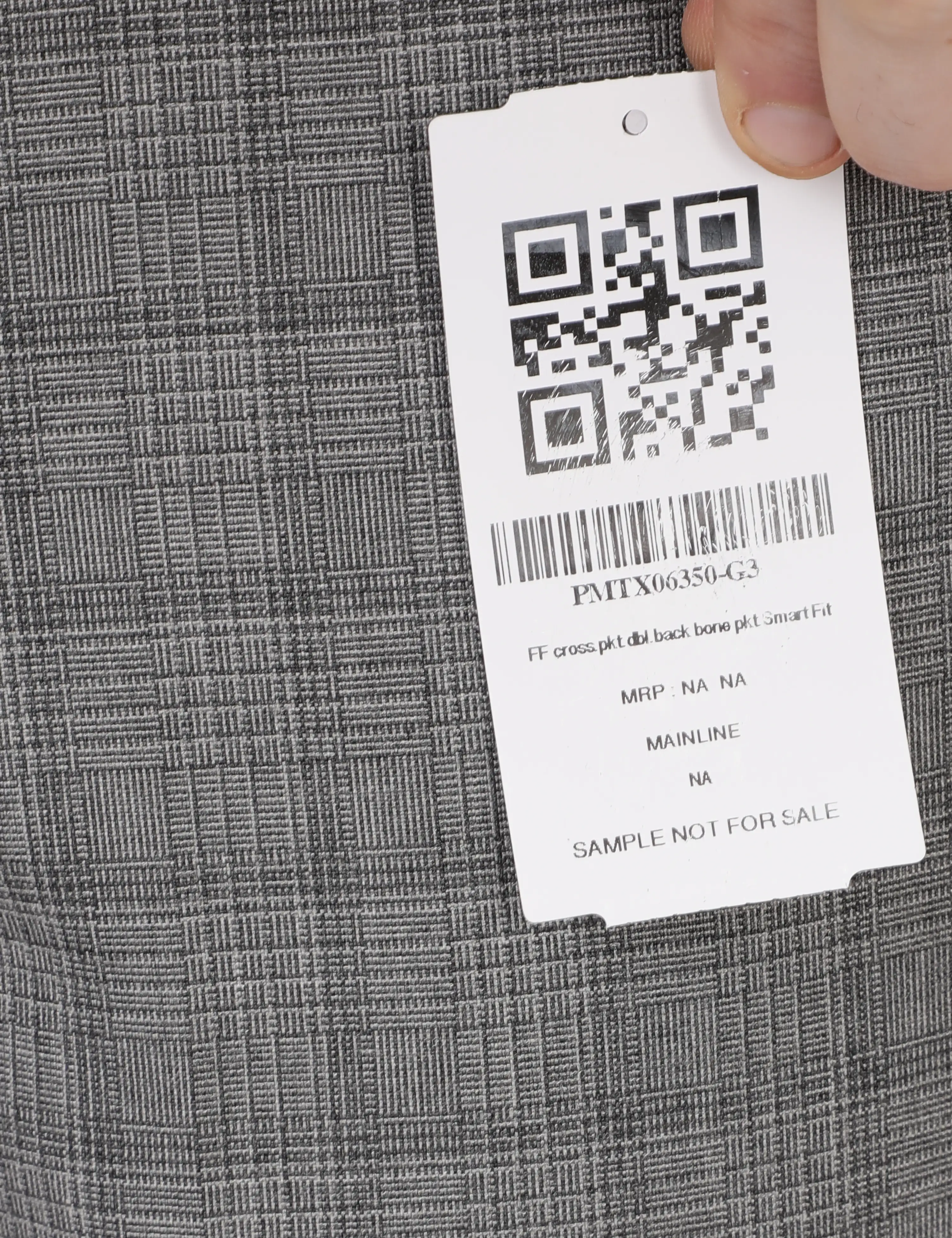 Men Grey Smart Fit Checks Polyester Blend Trouser - Image 8