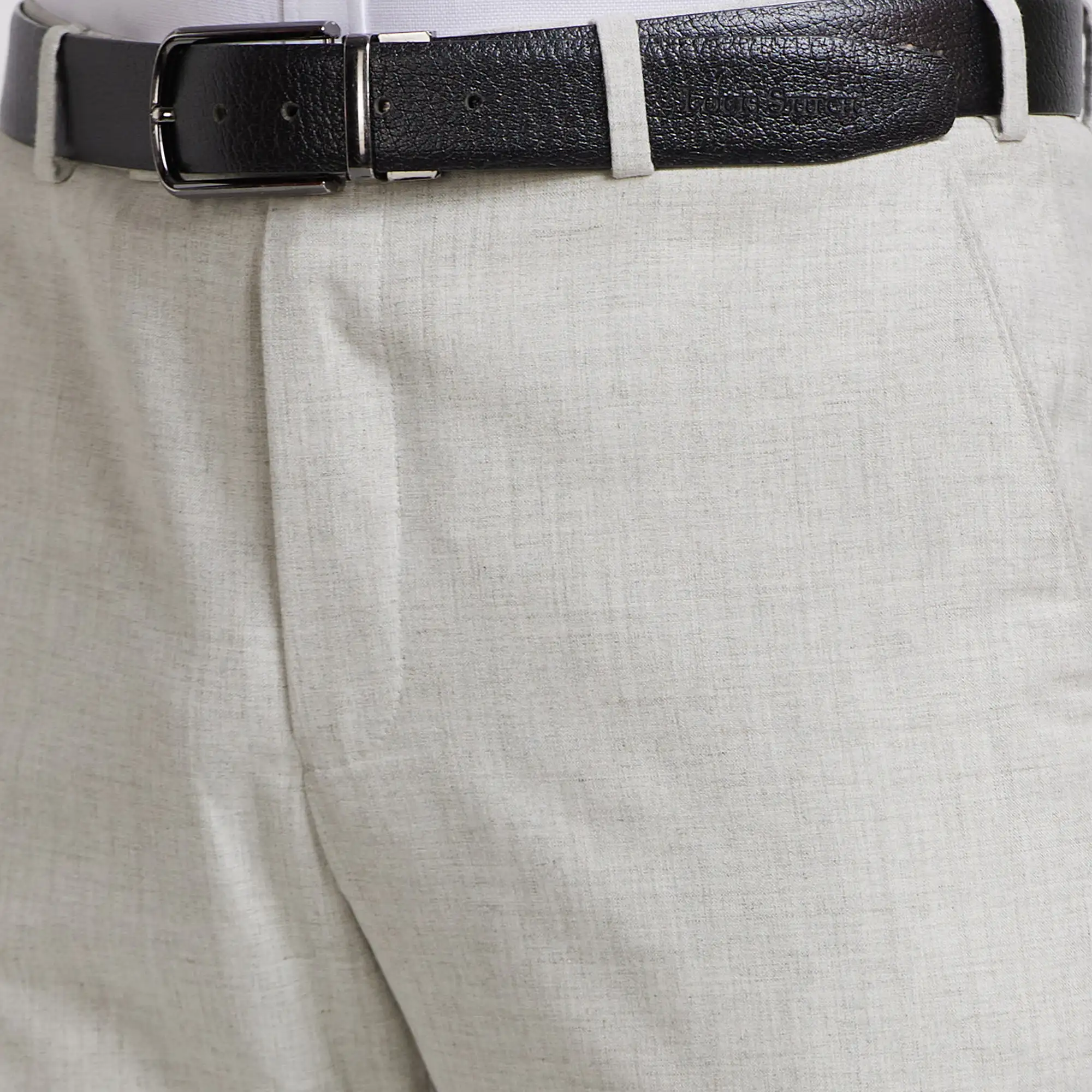 Park Avenue Men Grey Smart Fit Plain Trouser - Image 7