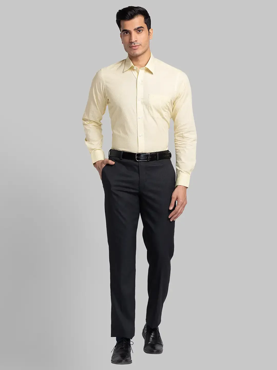 Men Grey Smart Fit Twill Polyester Blend Trouser - Image 5