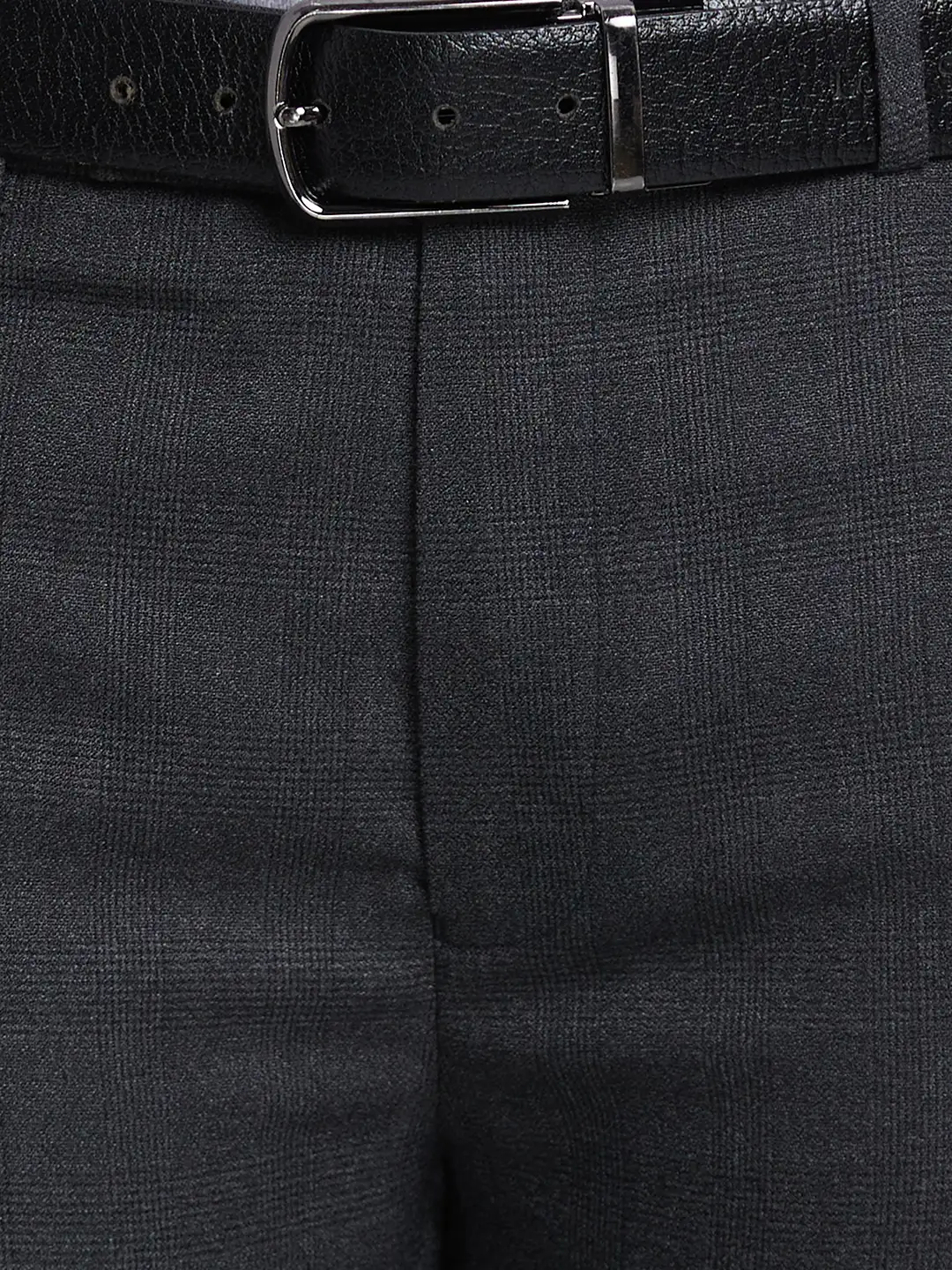 Men Grey Super Slim Fit Checks Polyester Blend Trouser - Image 7