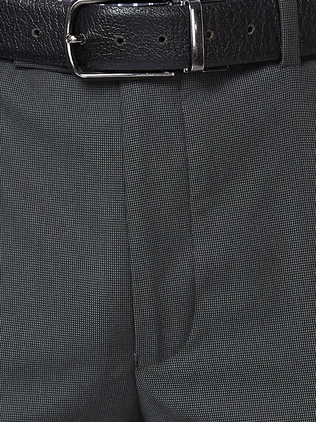Men Grey Super Slim Fit Structure Polyester Blend Trouser - Image 7