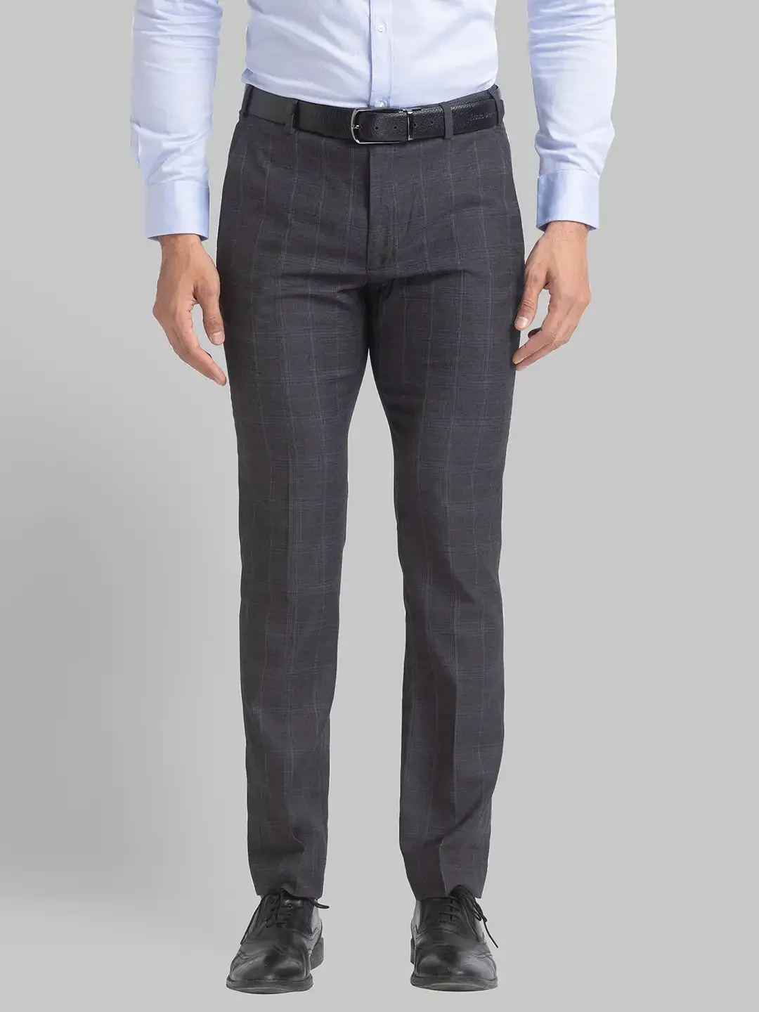 Men Grey Super Slim Fit Twill Terylene Blend Trouser
