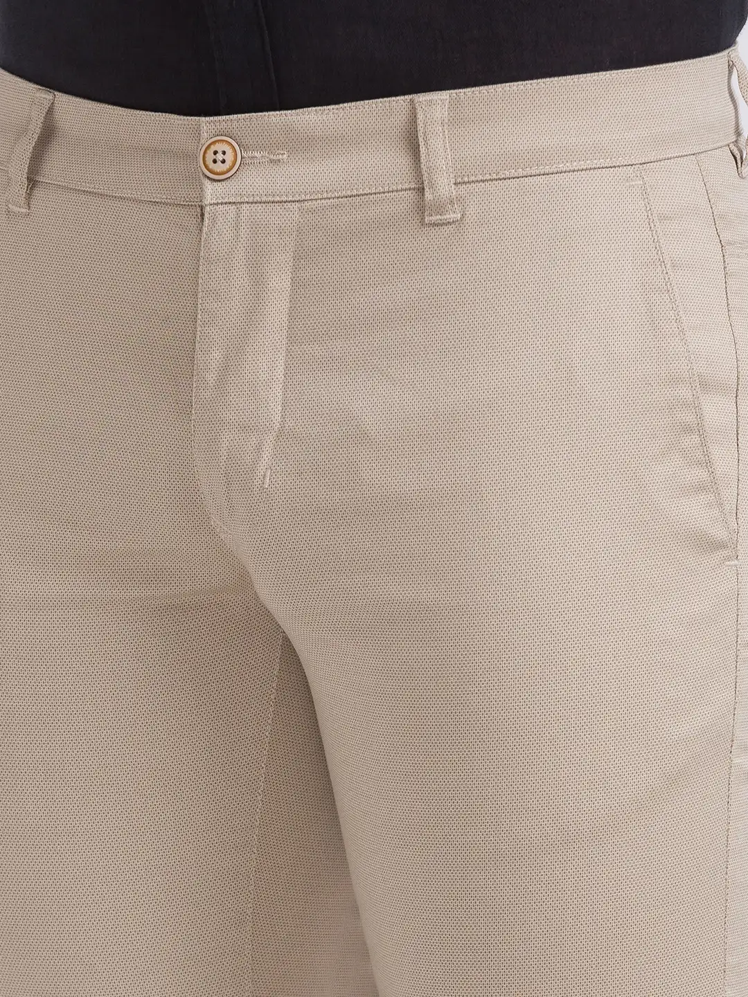 Men Khaki Lrt Fit Print Cotton Blend Trouser - Image 6